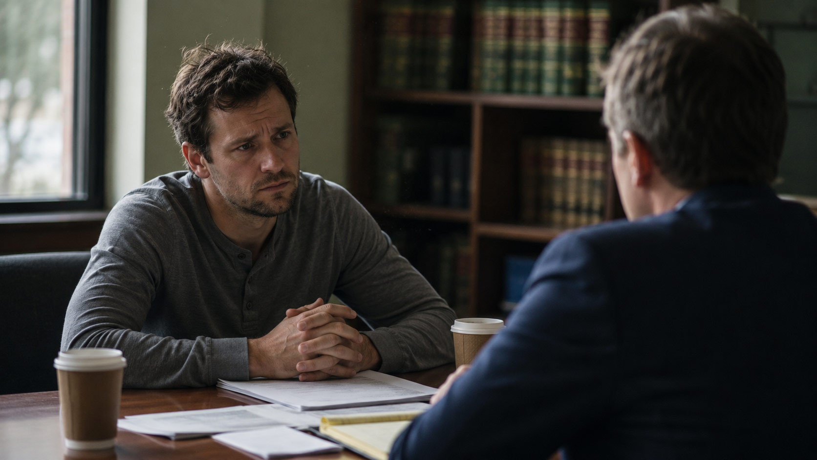 Oregon criminal defense attorney meeting with a client to discuss how to avoid a Measure 11 mandatory minimum sentence