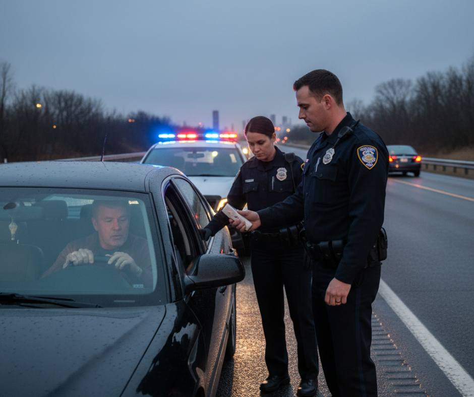 man pulled over by police